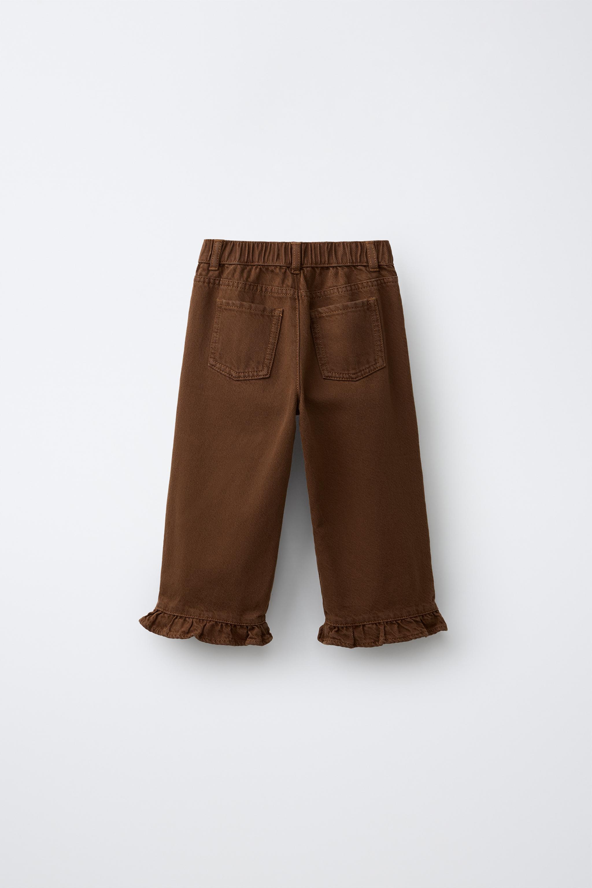 PANTALON JUPE-CULOTTE EN SERGÉ À VOLANT